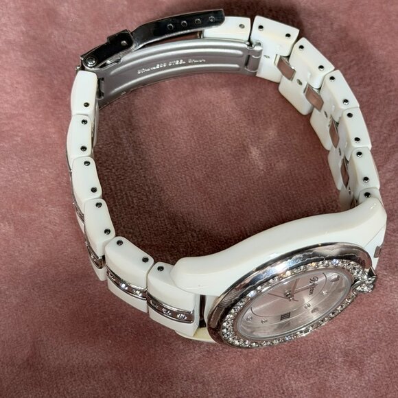 Brighton Dana Point White Link Watch with Swarovski Crystals β Needs Battery - Picture 5 of 12